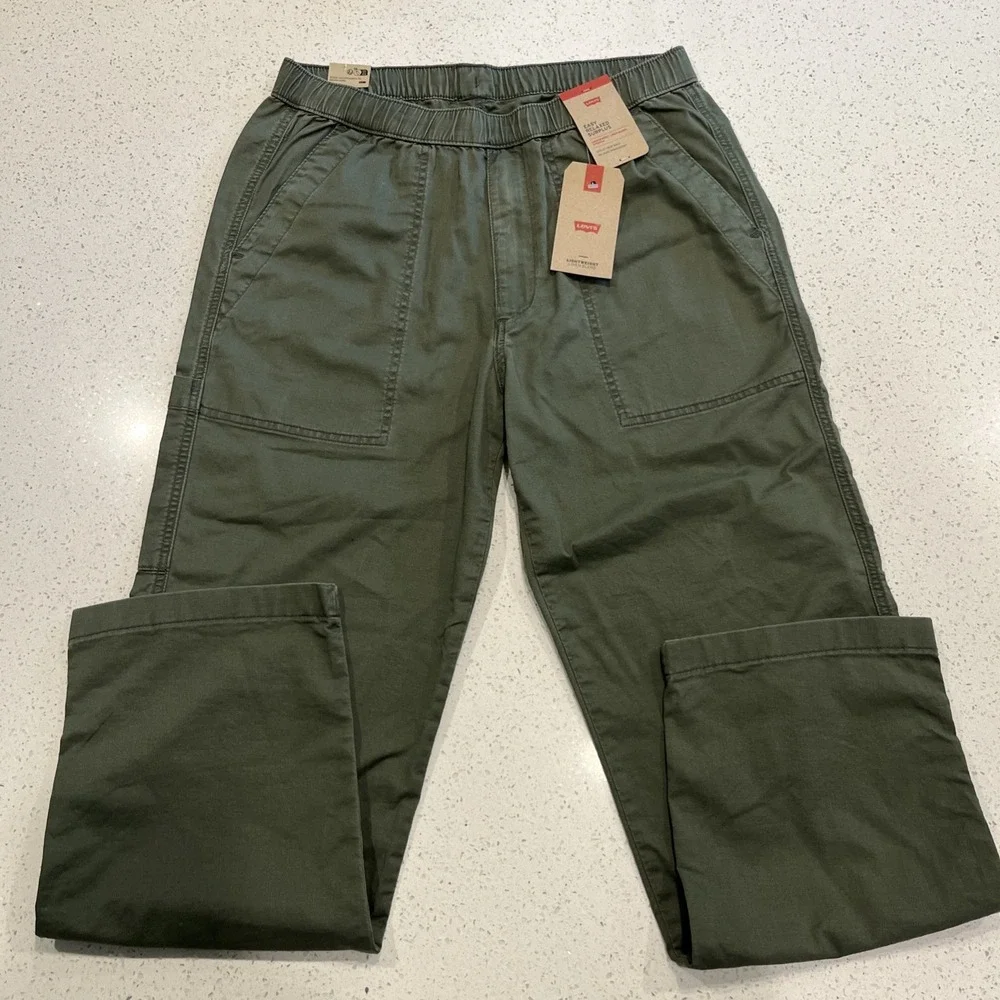 Levi's Easy Relaxed Surplus Fatigue Pants Mens M Linen Blend Elastic Drawstring